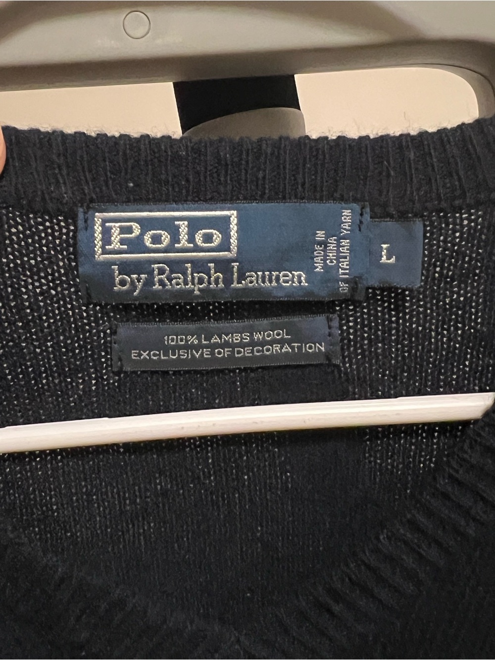 Ralph Lauren Navy V-Neck Sweater with Red Pony - Picture 6 of 6